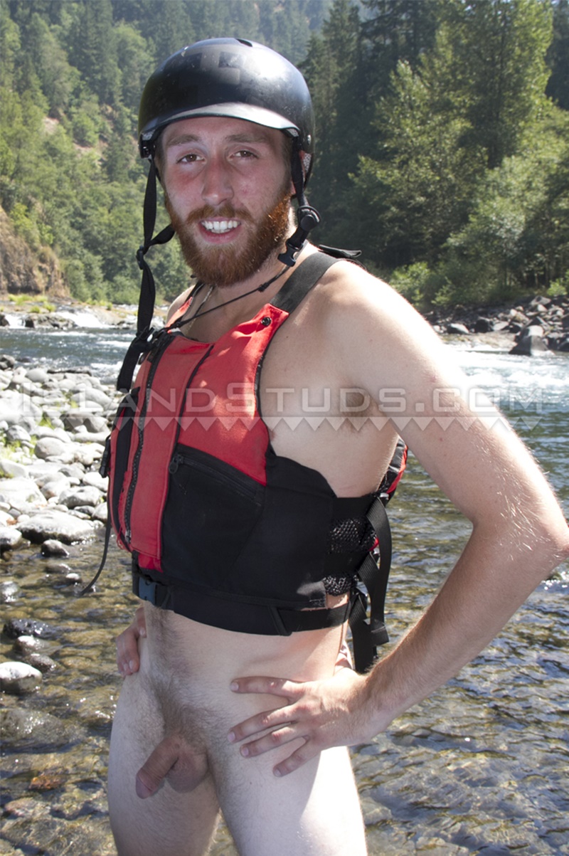 IslandStuds straight nudist roommates naked young men Chris Pryce Chuck big low hanging balls huge dicks outdoors jerk off 006 gay porn sex gallery pics video photo - Island Studs roommates Chris Pryce and Chuck go nude white water rafting in Oregon