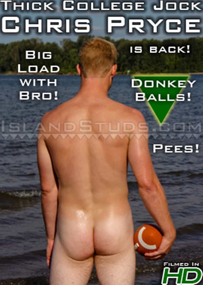 IslandStuds Chuck thick dick Chris Pryce massive donkey balls 027 Gay Porn Pics - Chuck’s dick is thick a fat belly slapper and Chris Pryce’s long straight dong is surrounded by a patch of blond dick hair and massive donkey balls