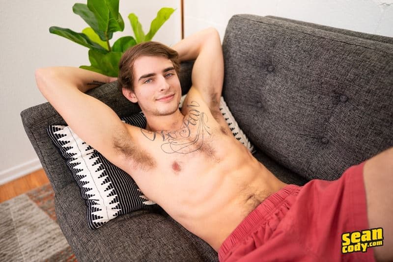 Sexy young hairy chested ex high school footballer Willy strips naked jerking huge thick dick 003 gay porn pics - Sexy young hairy chested ex high school footballer Willy strips naked jerking his huge thick dick