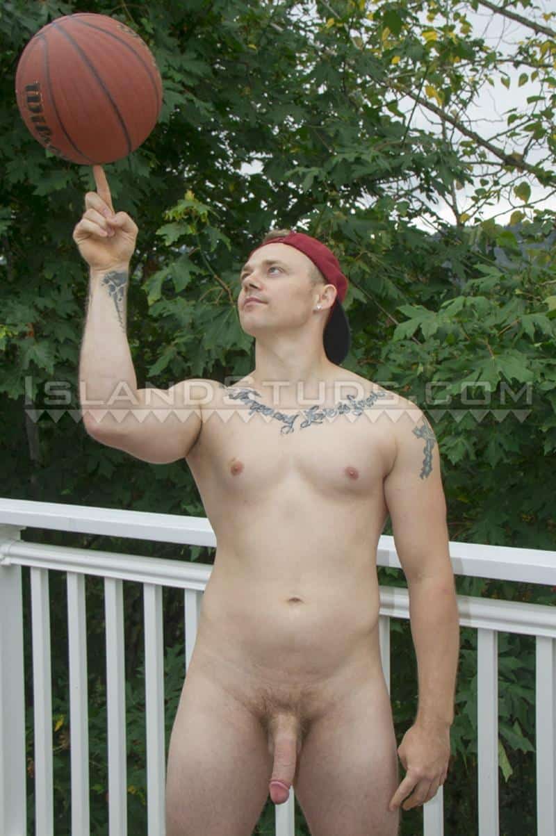 Basketball Player - Big 8 inch dicked basketball player Greyson strips nude jerking out a huge  cum load dripping down his balls â€“ Free Naked Men Gay Porn